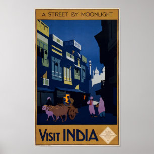 Besuchen Sie India Vintage Poster