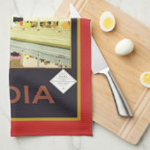 Besuchen Sie India Vintage Poster Geschirrtuch (Viertel Falte)