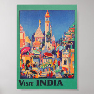 Besuchen Sie India Vintage Travel Poster