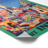 Besuchen Sie India Vintage Travel Poster (Ecke)