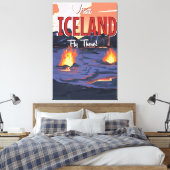 Besuchen Sie Island Vintage Reiseplakat Leinwanddruck (Insitu (Schlafzimmer))