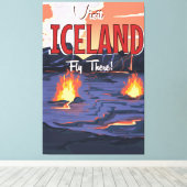 Besuchen Sie Island Vintage Reiseplakat Leinwanddruck (Insitu (Holzboden))