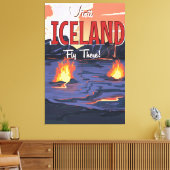 Besuchen Sie Island Vintage Reiseplakat Leinwanddruck (Insitu (Wohnzimmer))