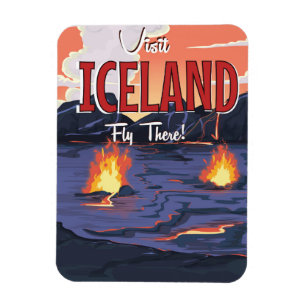 Besuchen Sie Island Vintage-Reiseposter Magnet
