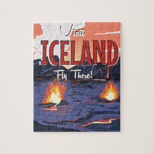Besuchen Sie Island Vintage-Reiseposter Puzzle