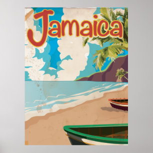 Besuchen Sie Jamaica Vintage Travel Poster