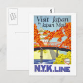 Besuchen Sie Japan Vintage Reisen Kunst Postkarte (Vorne/Hinten)