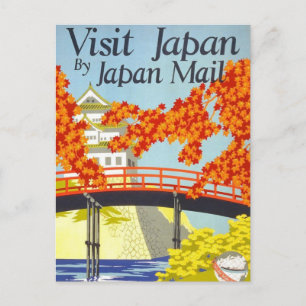 Besuchen Sie Japan Vintage Reisen Kunst Postkarte