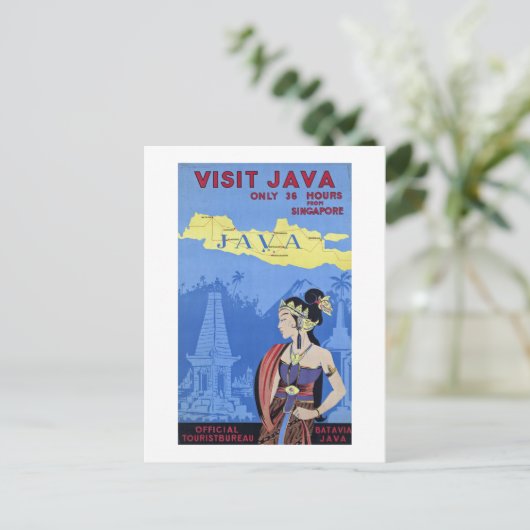 Besuchen Sie Java Postkarte (Stehend Vorderseite)