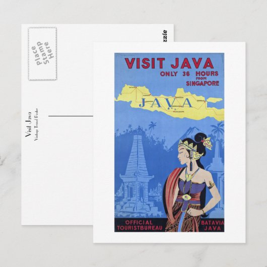 Besuchen Sie Java Postkarte (Vorne/Hinten)