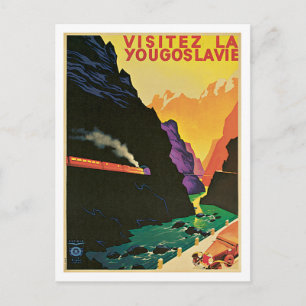 Besuchen Sie Jugoslawien Vintage Reiseposter Kunst Postkarte