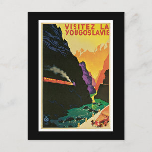 "Besuchen Sie Jugoslawien" Vintage-Reiseposter Postkarte