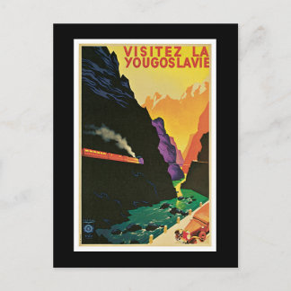 "Besuchen Sie Jugoslawien" Vintage-Reiseposter Postkarte