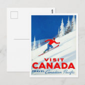 Besuchen Sie Kanada Canadian Pacific Ski Art Postkarte (Vorne/Hinten)
