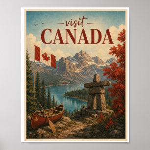 Besuchen Sie Kanada Reise Vintage Poster