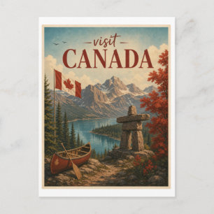 Besuchen Sie Kanada Reise Vintage Postkarte