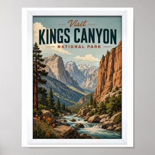 Besuchen Sie Kings Canyon National Park Reise Vint Poster