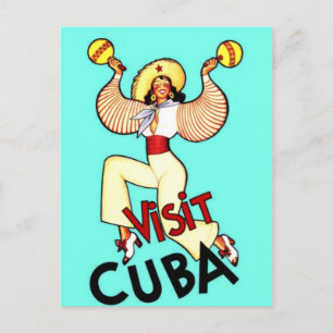 Besuchen Sie Kuba Vintage Kubanisch Amerikanisch R Postkarte