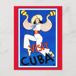 Besuchen Sie Kuba Vintage Postkarte