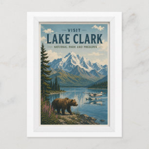 Besuchen Sie Lake Clark National Park Travel Vinta Postkarte
