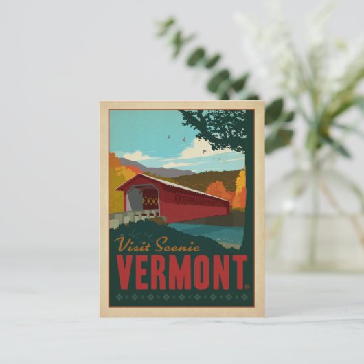 Besuchen Sie Landschaftlich Vermont Postkarte (Stehend Vorderseite)