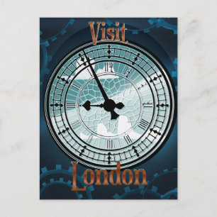 Besuchen Sie London viktorianisches Reiseplakat Postkarte