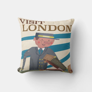 Besuchen Sie London Vintage-Reiseplakat Kunst Kissen