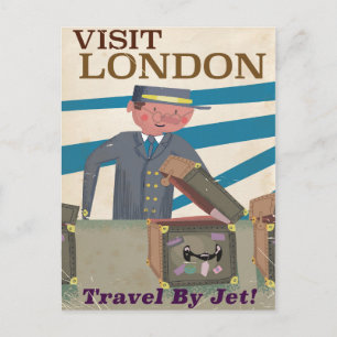 Besuchen Sie London Vintage-Reiseposter-Kunst Postkarte