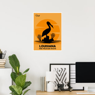 Besuchen Sie Louisiana, Der Pelikan-Staat, Poster