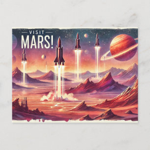 Besuchen Sie Mars! Postkarte