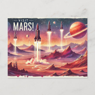 Besuchen Sie Mars! Postkarte