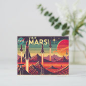 Besuchen Sie Mars! Postkarte (Stehend Vorderseite)
