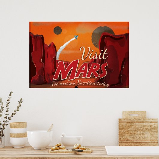 Besuchen Sie Mars Vintage Poster (Küche)
