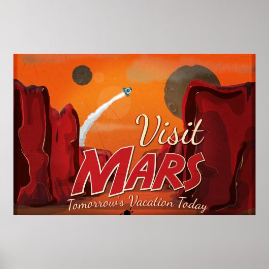 Besuchen Sie Mars Vintage Poster (Vorne)