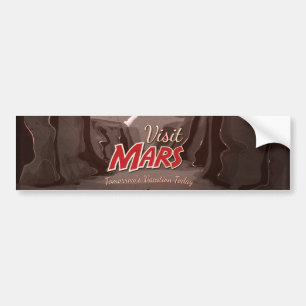 Besuchen Sie Mars Vintage Poster Autoaufkleber