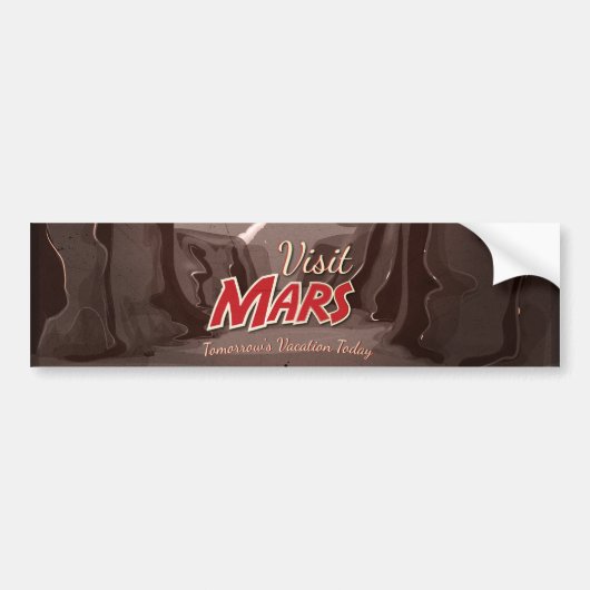 Besuchen Sie Mars Vintage Poster Autoaufkleber (Vorne)