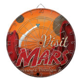 Besuchen Sie Mars Vintage Poster Dartscheibe (vorne)