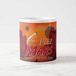 Besuchen Sie Mars Vintage Poster Jumbo-Tasse