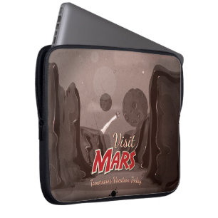 Besuchen Sie Mars Vintage Poster Laptopschutzhülle