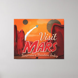 Besuchen Sie Mars Vintage Poster Leinwanddruck
