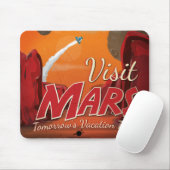Besuchen Sie Mars Vintage Poster Mousepad (Mit Mouse)