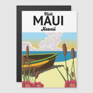 Besuchen Sie Maui Hawaii Tourismusposter Magnetkarte
