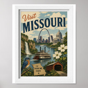 Besuchen Sie Missouri Reise Vintage Poster
