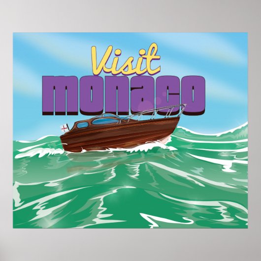 Besuchen Sie Monaco Reiseplakat Poster (Vorne)