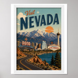 Besuchen Sie Nevada Travel Vintage Poster