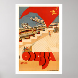 Besuchen Sie Odessa Ukraine Sowjetische Ära Vintag Poster