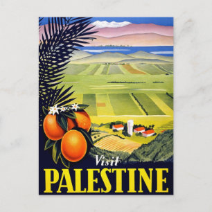 Besuchen Sie Palästina 2 Heiliges Land Vintage Rei Postkarte