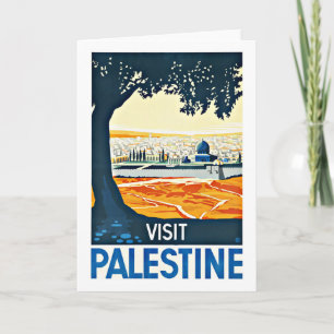 Besuchen Sie Palestine Vintage Travel Feiertagskarte