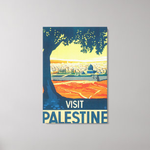 Besuchen Sie Palestine Vintage Travel Poster Leinwanddruck