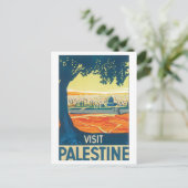 Besuchen Sie Palestine Vintage Travel Poster Postkarte (Stehend Vorderseite)
